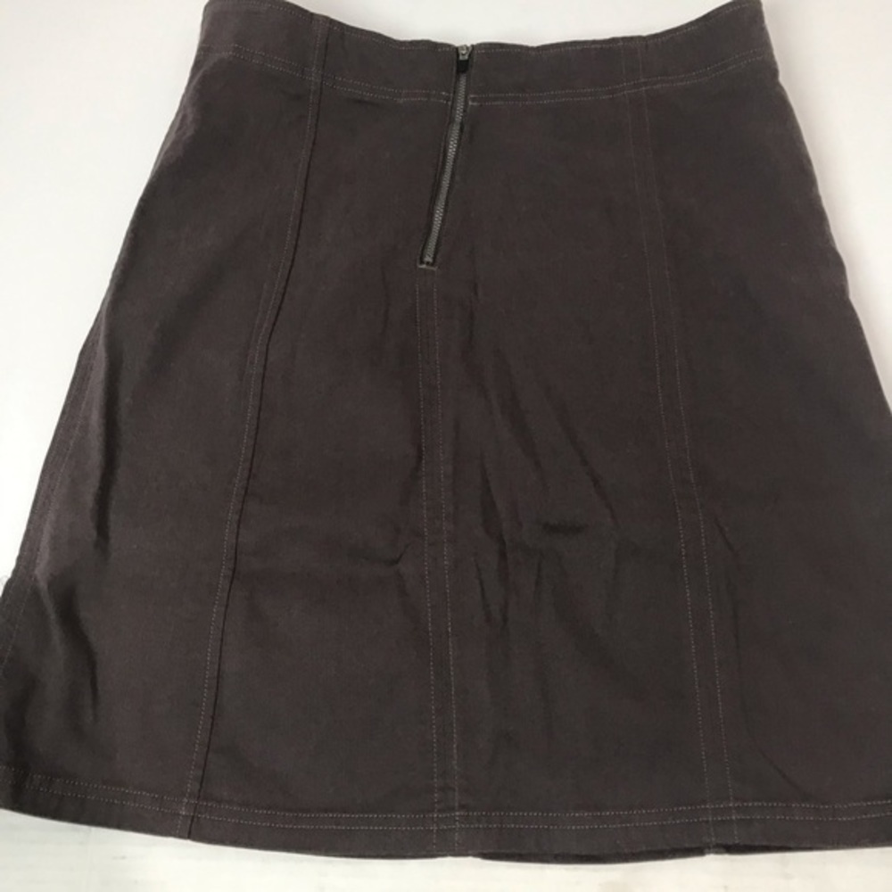 Athleta brown khaki zipper front skirt knee length